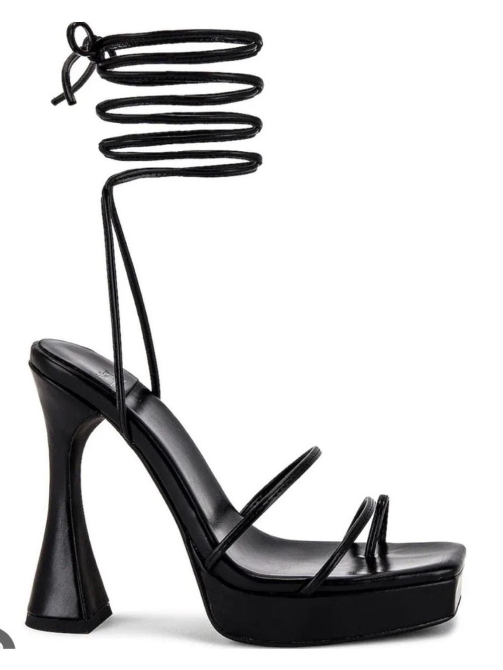 Jeffrey Campbell Black Lace-Up Platform Heel Sandal